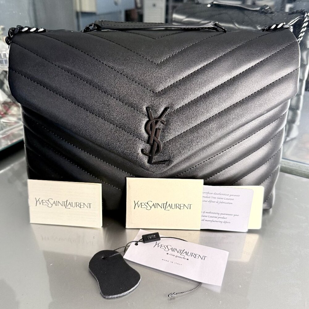 Saint Laurent Loulou Medium YSL Shoulder Bag in Quilted Leather